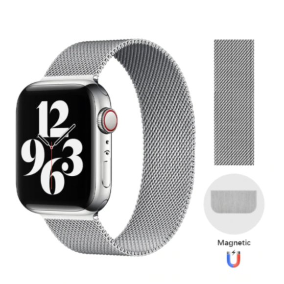 NEW Sliver Magnetic Stainless For Apple Watch - Picture 2 of 7